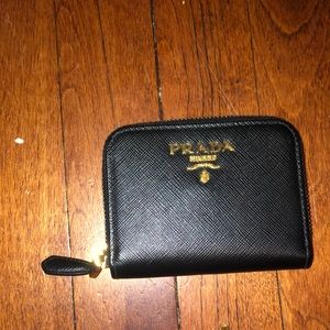 Black Prada mini wallet